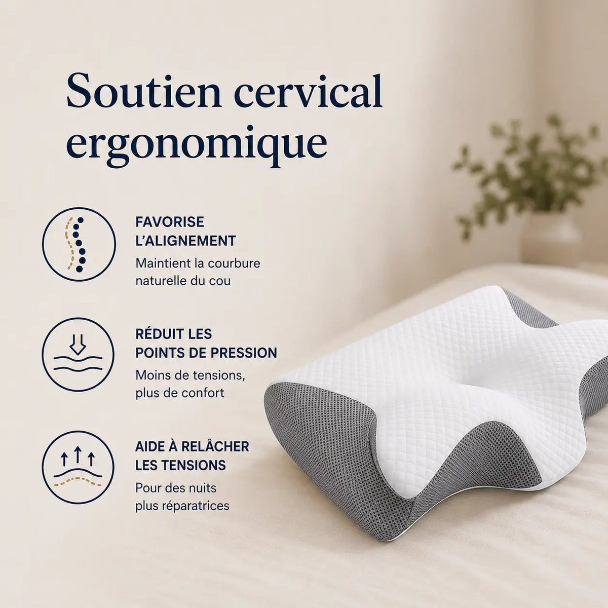 Oreiller ergonomique cervical Camille