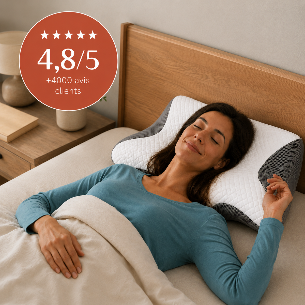 femme qui dort avec l'oreiller 